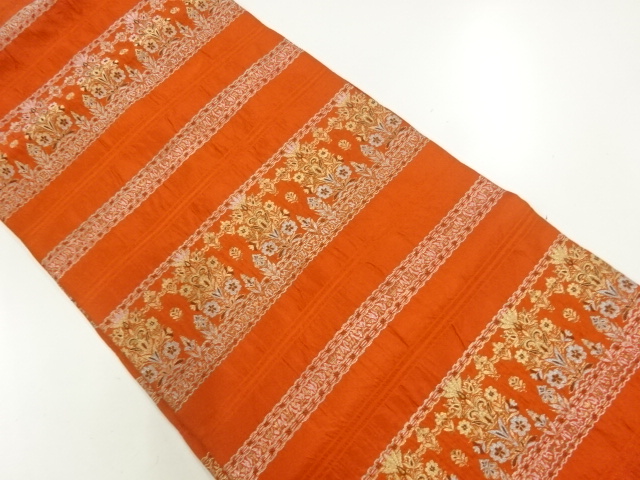 JAPANESE NAGOYA OBI / WOVEN FLORAL PLANTS